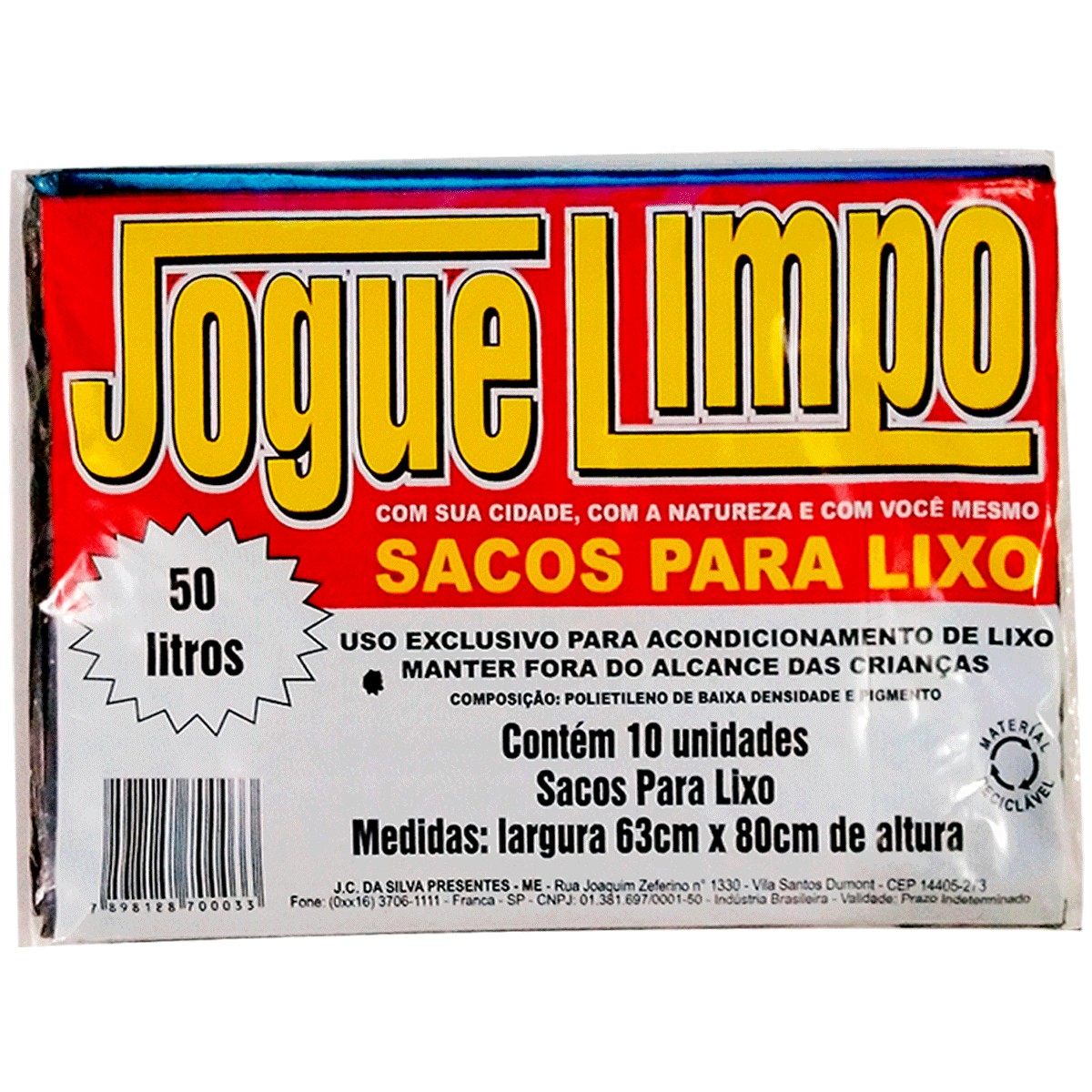 SACOS DE LIXO JOGUE LIMPO 50L - Rafa's Super Varejão